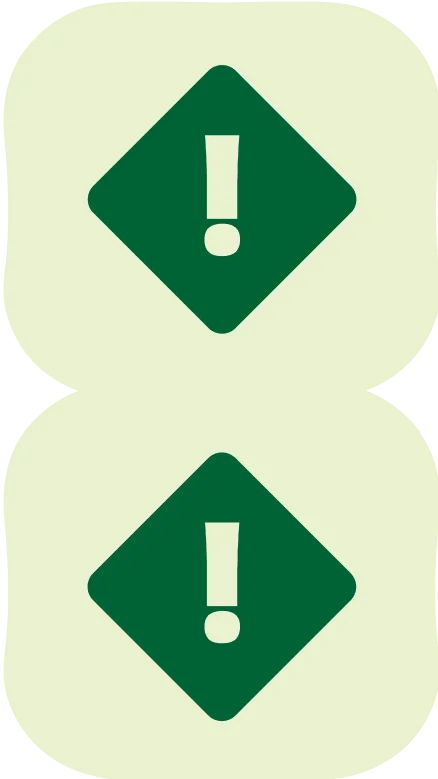 Warning icon illustrating steady caffeine energy from matcha